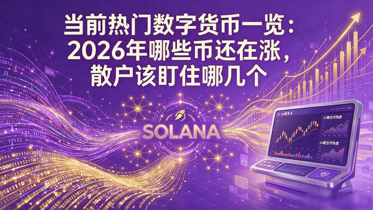当前热门数字货币一览：2026年哪些币还在涨，散户该盯住哪几个