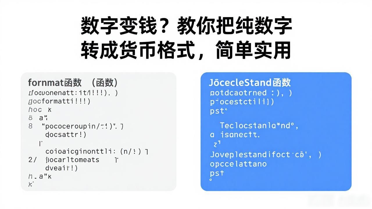 数字变钱？教你把纯数字转成货币格式，简单实用