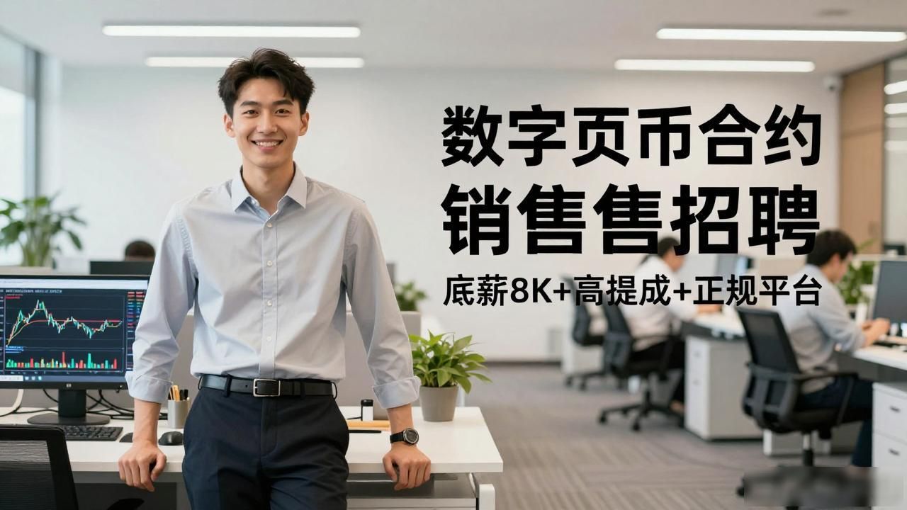 数字货币合约销售招聘 底薪8K+高提成+正规平台