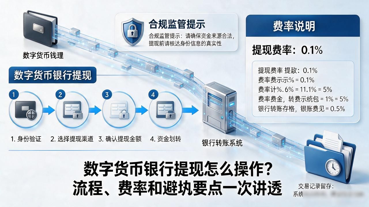 数字货币银行提现怎么操作？流程、费率和避坑要点一次讲透