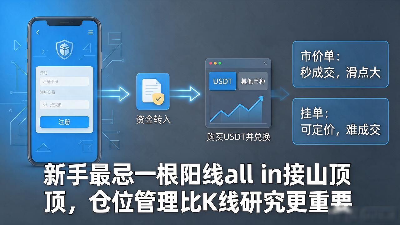 第一次买卖数字货币怎么操作，注册充钱下单卖出全流程一次讲清