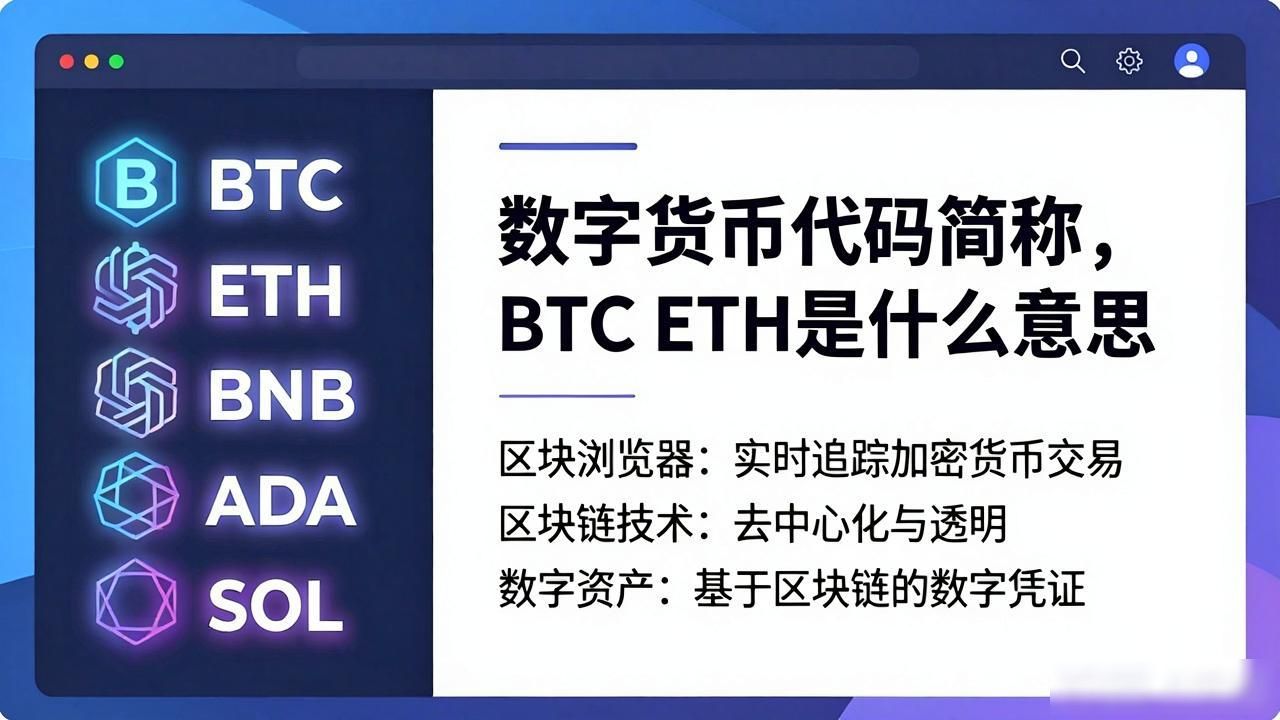 数字货币代码简称大全，BTC ETH是什么意思