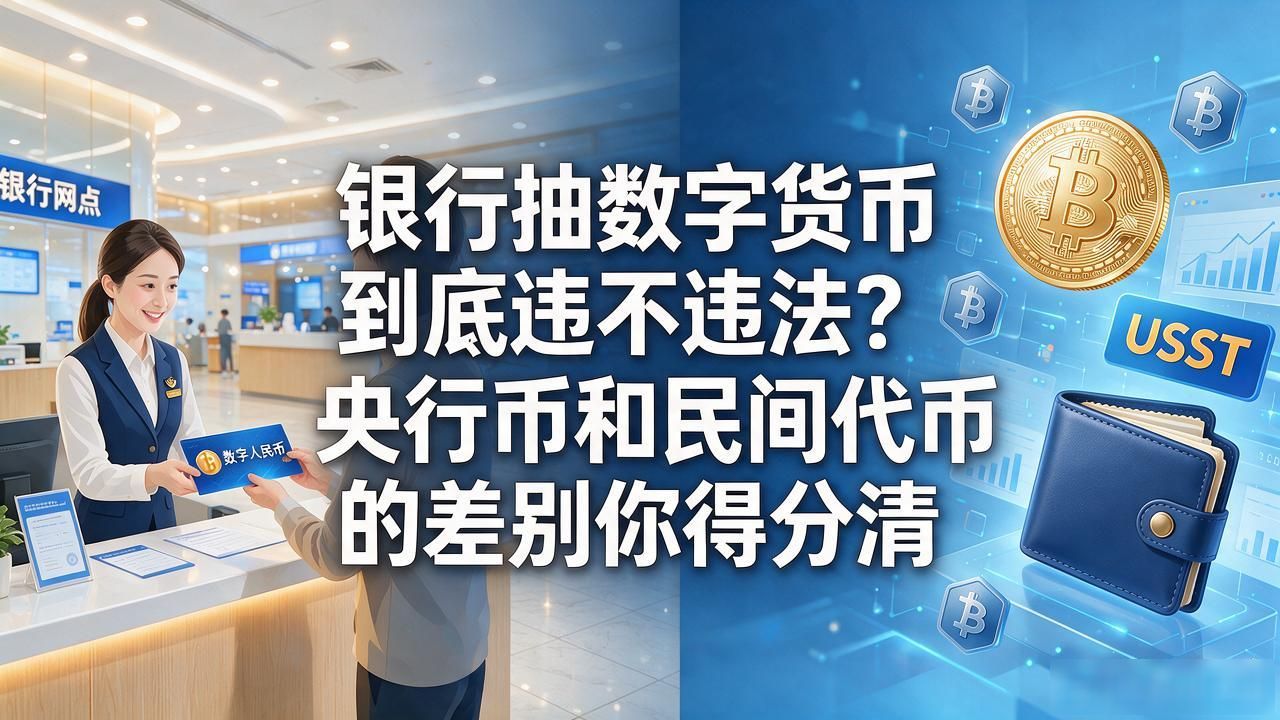 银行抽数字货币到底违不违法？央行币和民间代币的差别你得分清