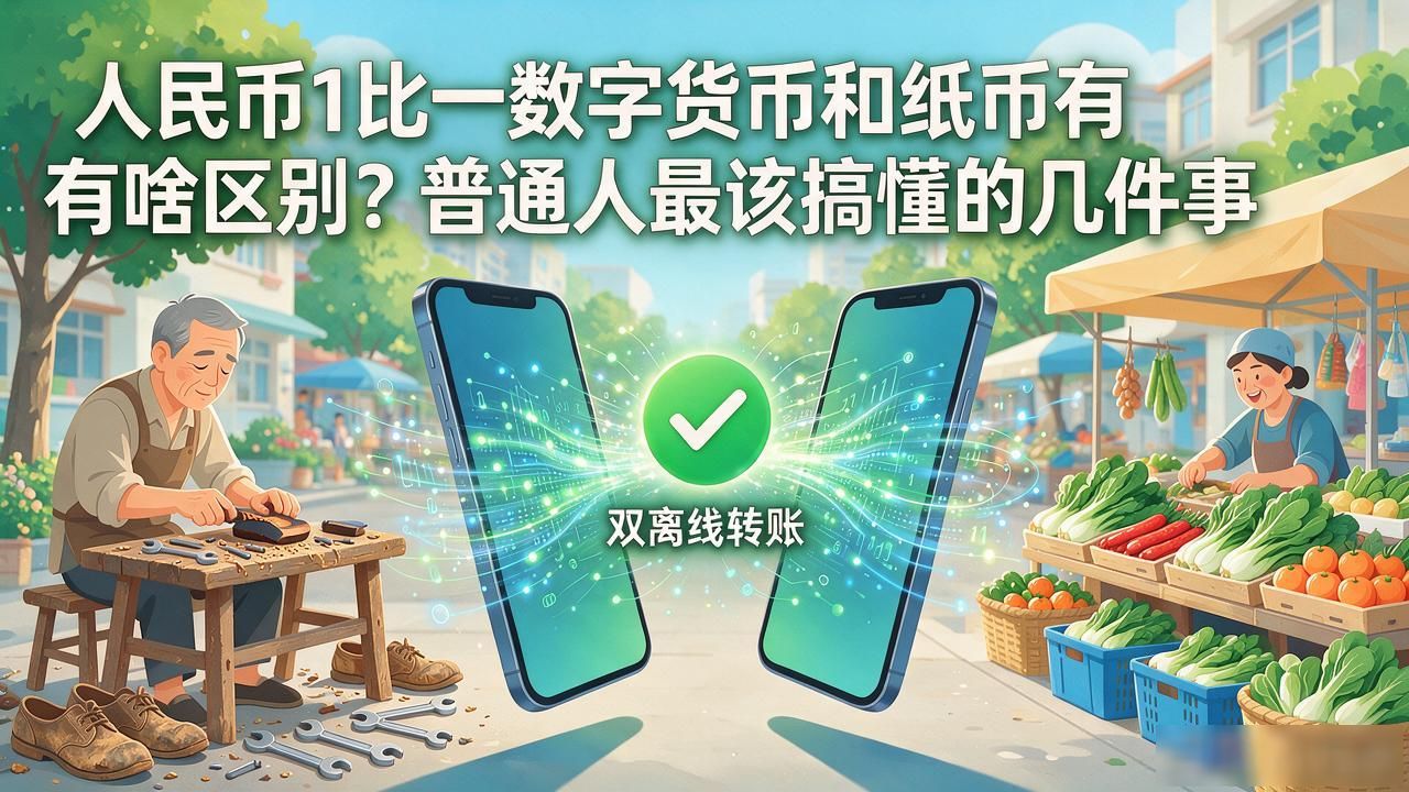 人民币1比一数字货币和纸币有啥区别？普通人最该搞懂的几件事