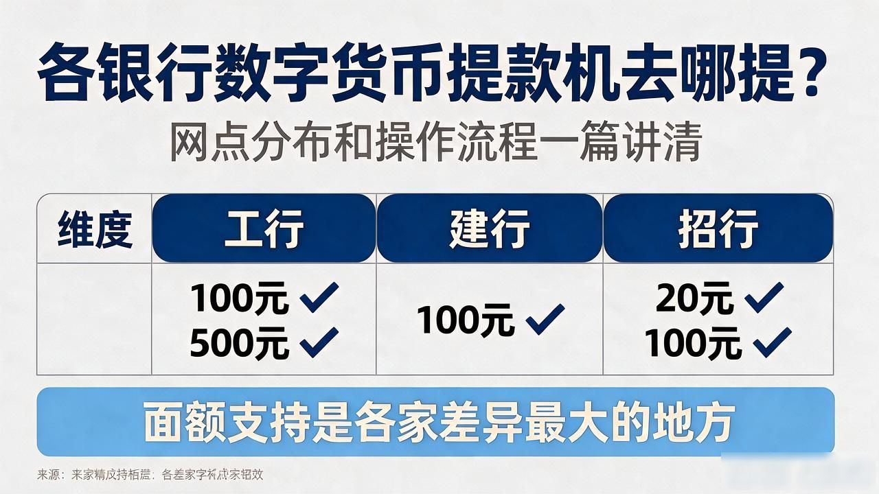 各银行数字货币提款机面额支持差异_数字货币提款机分布位置_各银行数字货币提款机