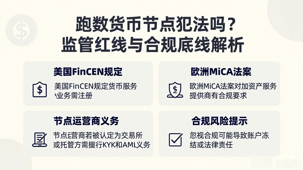 跑数字货币节点犯法吗？监管红线与合规底线解析