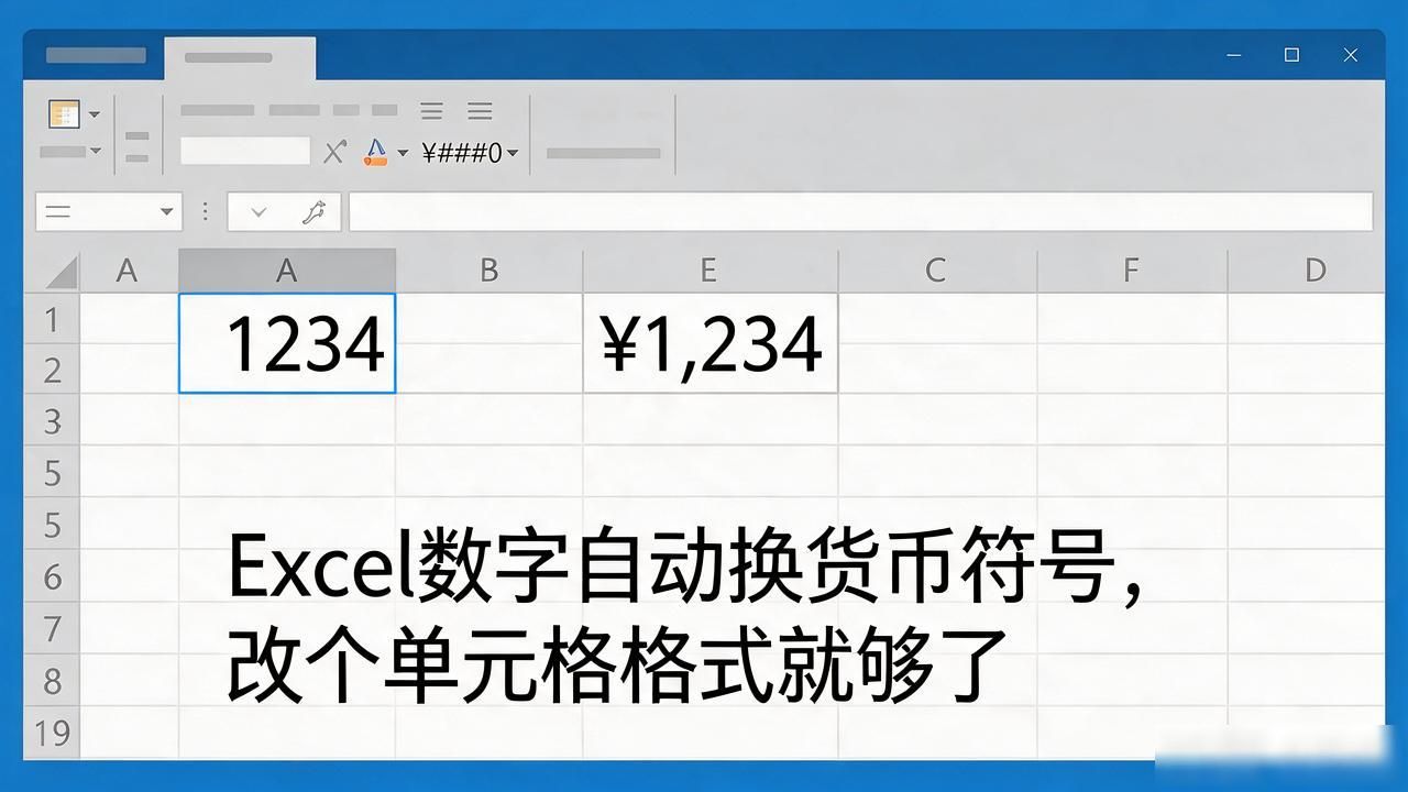Excel数字自动换货币符号，改个单元格格式就够了