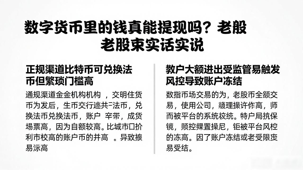 数字货币里的钱真能提现吗？老股民实话实说