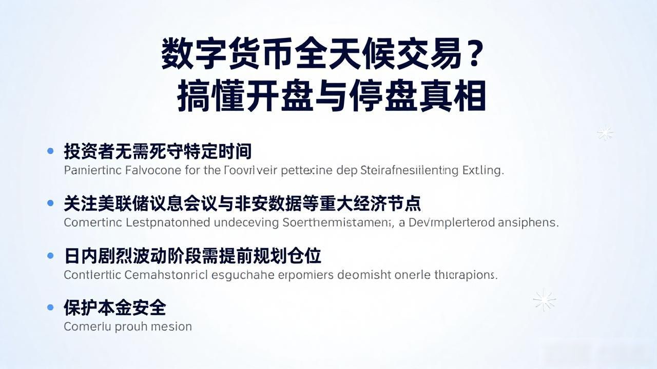数字货币全天候交易？搞懂开盘与停盘真相