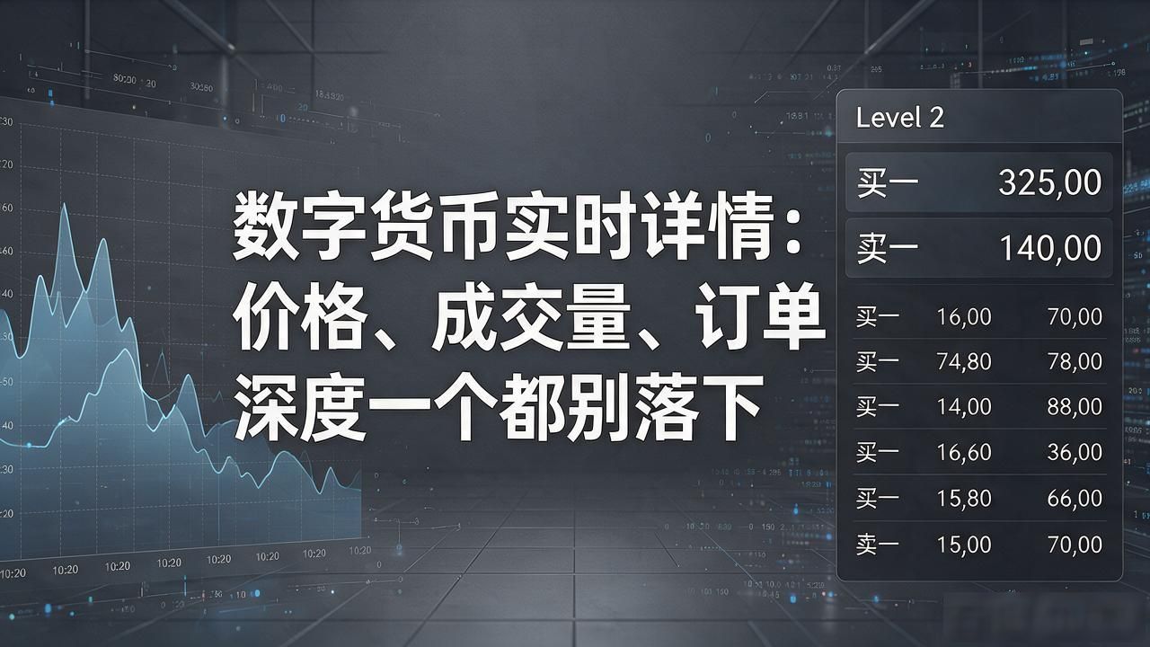 数字货币实时详情：价格、成交量、订单深度一个都别落下