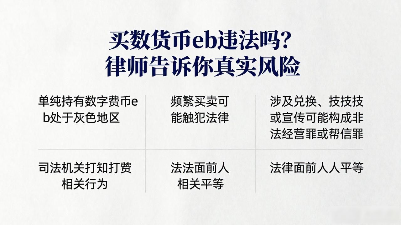 买数字货币eb违法吗？律师告诉你真实风险