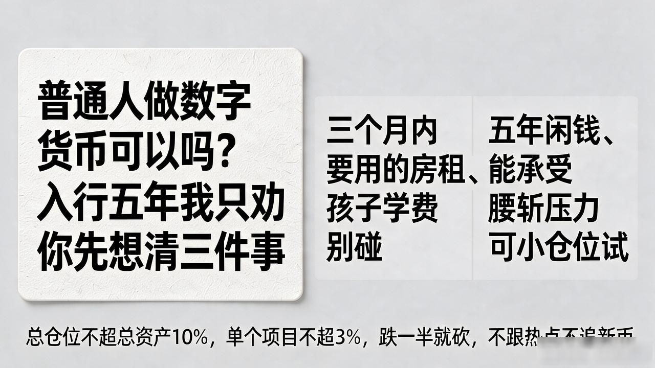 普通人做数字货币可以吗？入行五年我只劝你先想清三件事