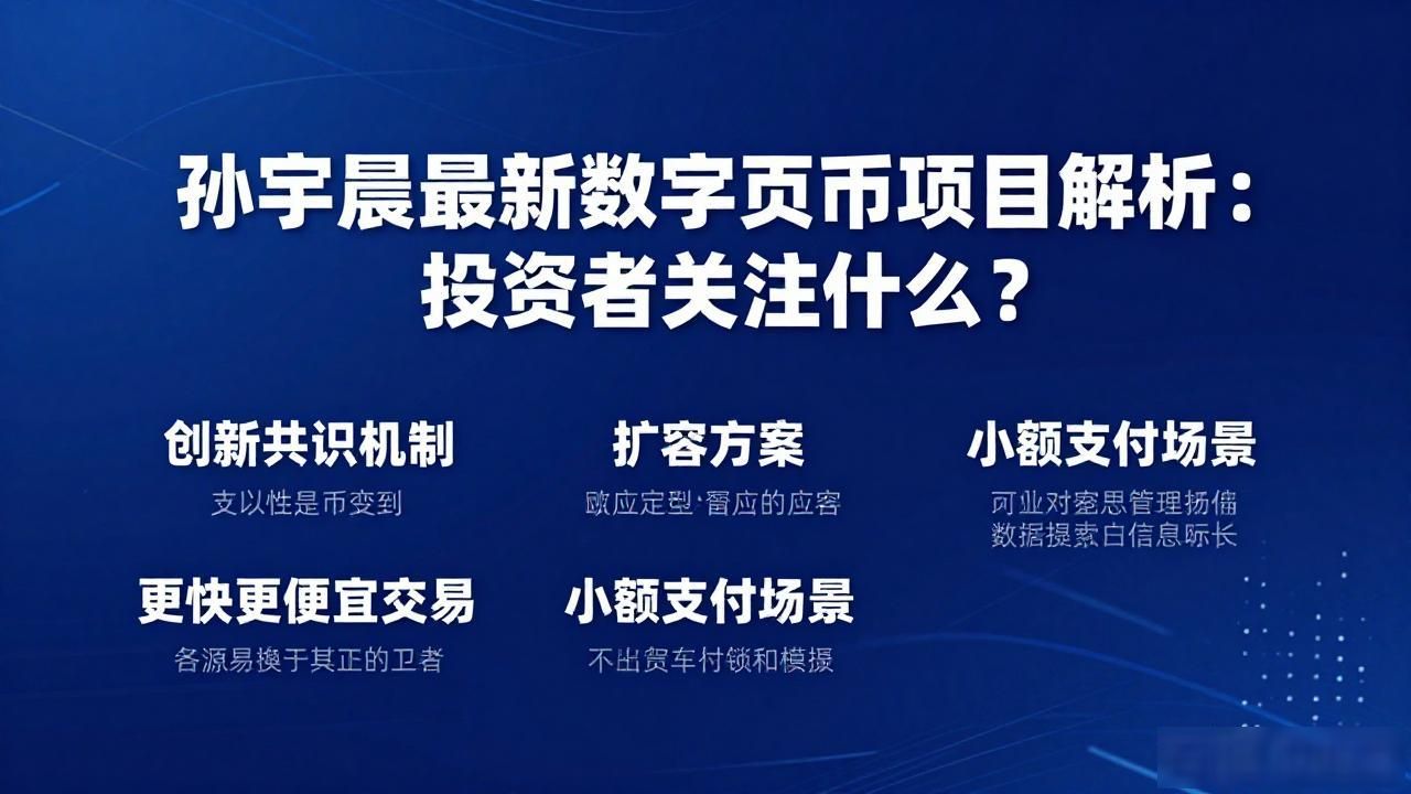 孙宇晨最新数字货币项目解析：投资者关注什么？
