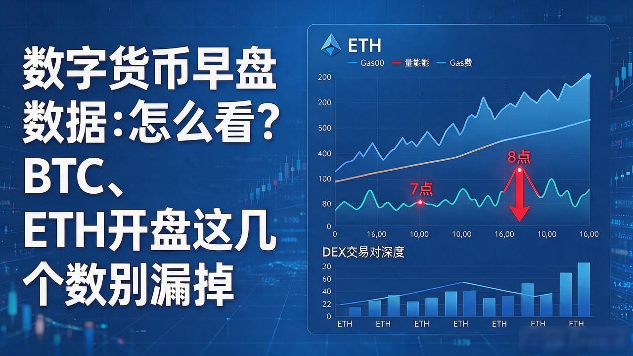 数字货币早盘数据怎么看？BTC、ETH开盘这几个数别漏掉