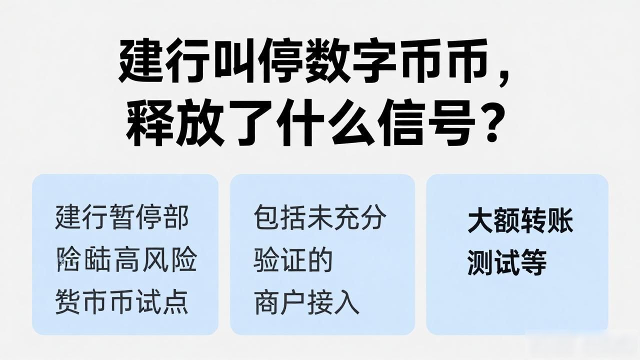 建行叫停数字货币，释放了什么信号？